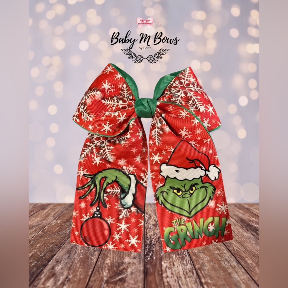 Grinch Holiday Hair Bow - Red and Green